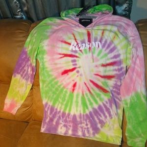 Reason tie dye Men's pullover sweater size medium.